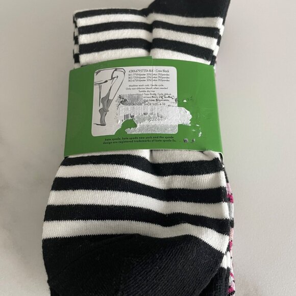 KATE SPADE CREW SOCKS - 6 ASSORTED PAIRS - NEW WITH TAGS - Picture 3 of 7